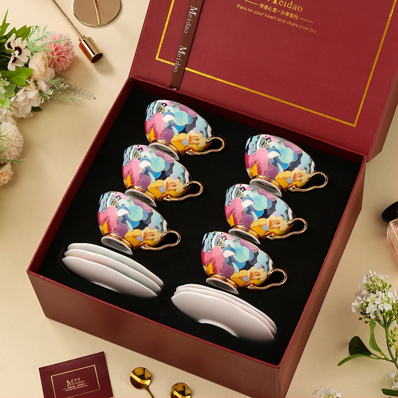 Medo kavos puodelis, aukštos kokybės kaulinio porceliano popietės arbatos arbatos rinkinys, skirtas draugėms gimtadienio vestuvių dovanai