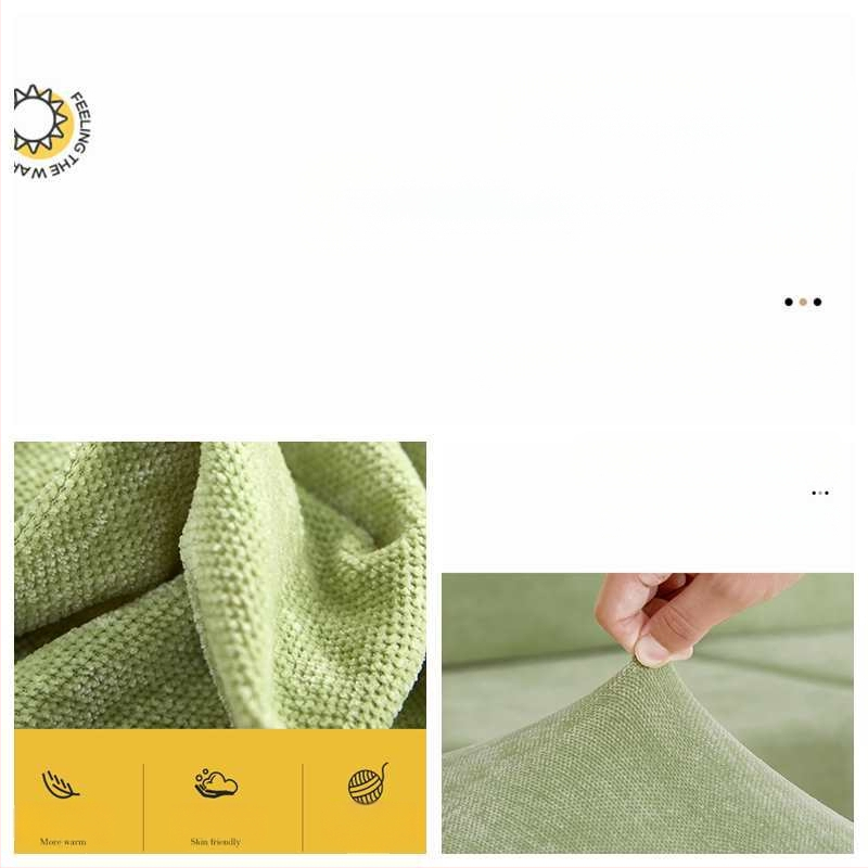 Шенилно удебелено еластично покривало за диван, покривало за цяла покривка, еластична възглавница с гъба, облегалка за глава, лека луксозна семпла