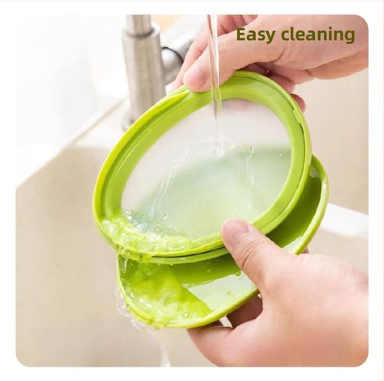 Köögis läbipaistva kile säilituskarbi külmkapi puu- ja köögiviljade pooleks lõigatud sügavkülmiku hoiukarp köögiviljade hoiukasti hulgimüük