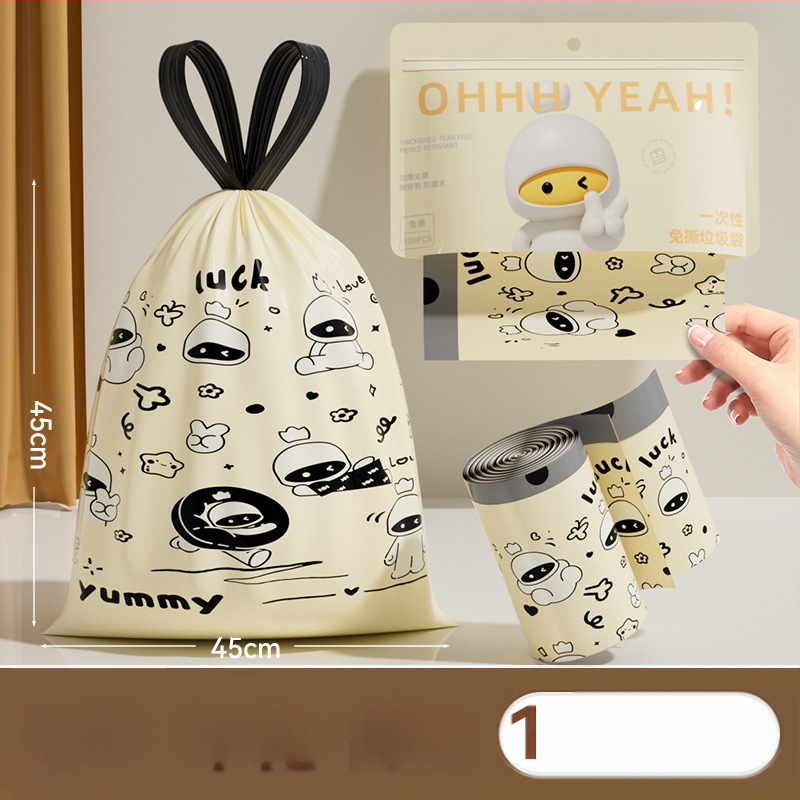 Kiaulienos šiukšlių maišai, 100 vnt., buitiniai, su raišteliu, neplyštantys šiukšlių maišai, sustorinti ir neplyštantys, su raišteliu