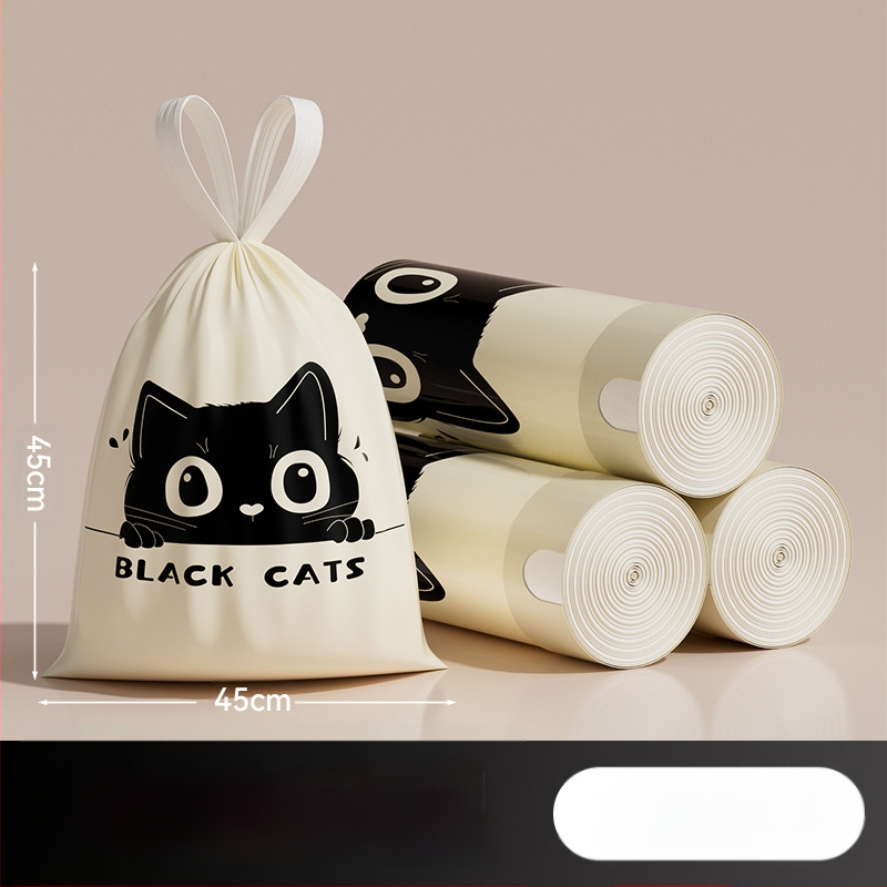 Kiaulienos šiukšlių maišai, 100 vnt., buitiniai, su raišteliu, neplyštantys šiukšlių maišai, sustorinti ir neplyštantys, su raišteliu