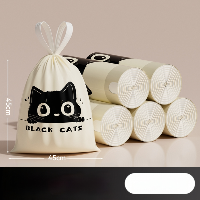 Kiaulienos šiukšlių maišai, 100 vnt., buitiniai, su raišteliu, neplyštantys šiukšlių maišai, sustorinti ir neplyštantys, su raišteliu