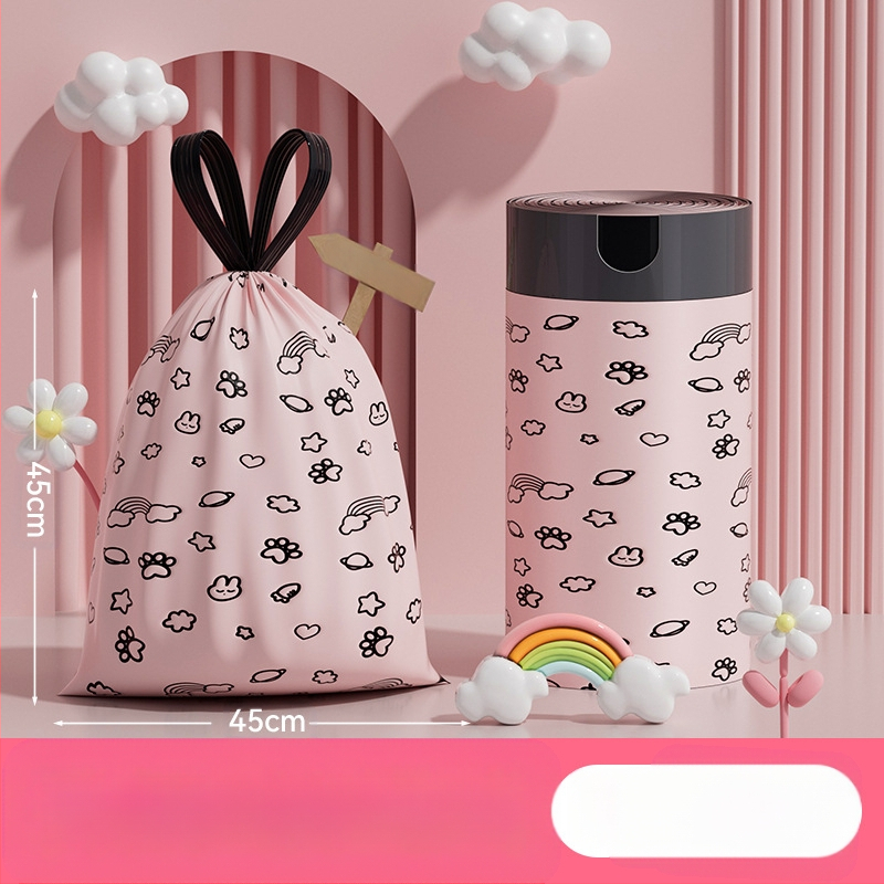 Kiaulienos šiukšlių maišai, 100 vnt., buitiniai, su raišteliu, neplyštantys šiukšlių maišai, sustorinti ir neplyštantys, su raišteliu