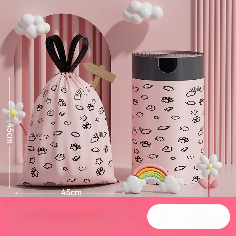 Kiaulienos šiukšlių maišai, 100 vnt., buitiniai, su raišteliu, neplyštantys šiukšlių maišai, sustorinti ir neplyštantys, su raišteliu