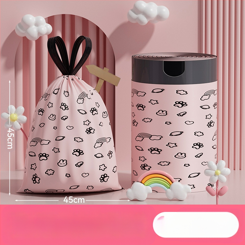 Kiaulienos šiukšlių maišai, 100 vnt., buitiniai, su raišteliu, neplyštantys šiukšlių maišai, sustorinti ir neplyštantys, su raišteliu