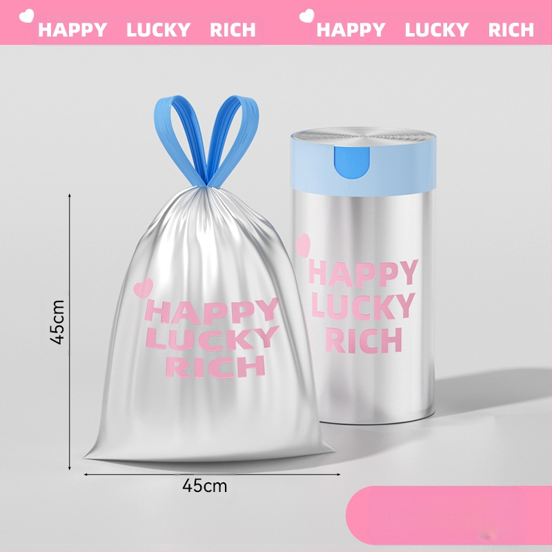 Kiaulienos šiukšlių maišai, 100 vnt., buitiniai, su raišteliu, neplyštantys šiukšlių maišai, sustorinti ir neplyštantys, su raišteliu