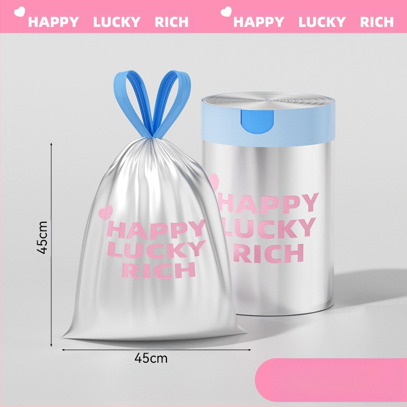 Kiaulienos šiukšlių maišai, 100 vnt., buitiniai, su raišteliu, neplyštantys šiukšlių maišai, sustorinti ir neplyštantys, su raišteliu