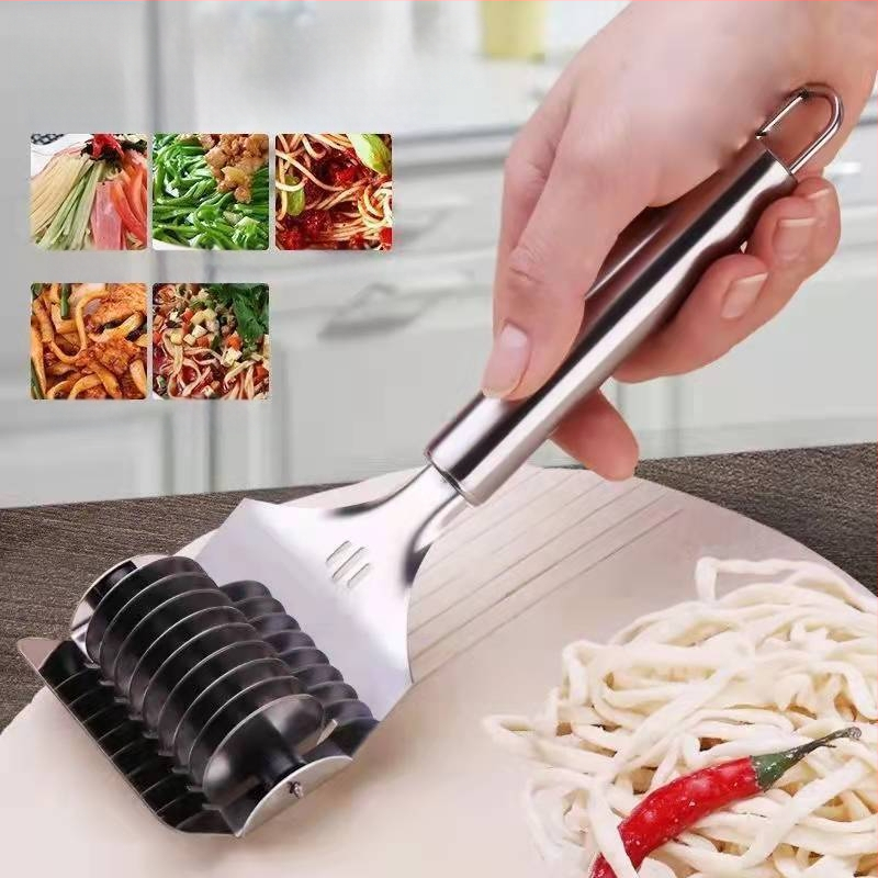 [Tehasepood] Roostevabast terasest nuudlilõikuri rullnuudlilõikur köögiriist käsitööna valmistatud mugav