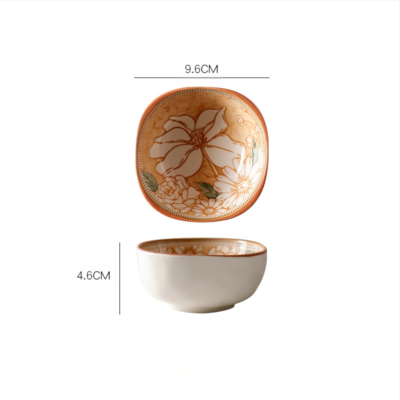 Japoniško bohemiško stiliaus etninio stiliaus rankomis dažyti po glazūra spalvoti užkandžių indai, kūrybiško rašto, interneto šventės padažo indas