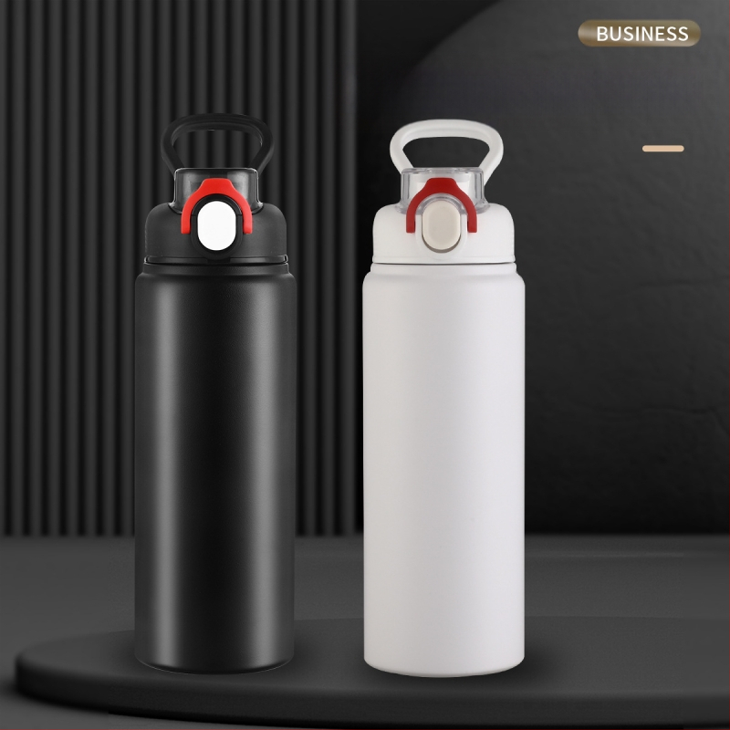 Θερμός μεγάλης χωρητικότητας από ανοξείδωτο ατσάλι 316, φορητό ποτήρι νερού για άνδρες και γυναίκες, για αθλητικές δραστηριότητες, εξωτερικούς χώρους με καλαμάκι