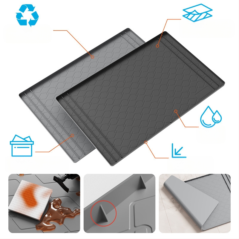 Pārrobežu karstās izlietnes paliktņa skapja paklājiņš, silikons, 34x22, pretapaugšanas ūdensnecaurlaidīgs skapja aizsardzības paklājiņš, vannas istabas skapja paplāte