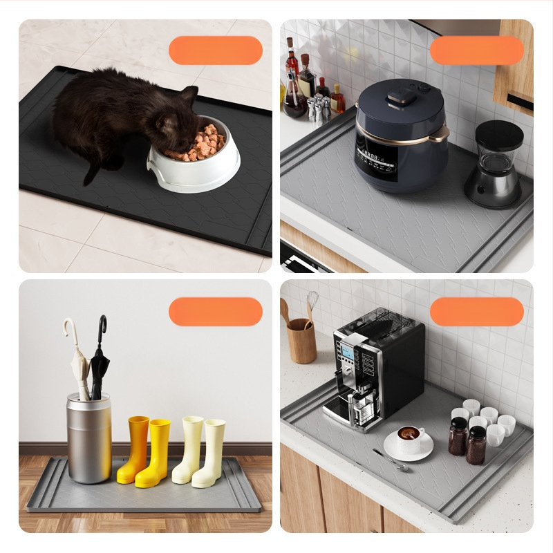 Pārrobežu karstās izlietnes paliktņa skapja paklājiņš, silikons, 34x22, pretapaugšanas ūdensnecaurlaidīgs skapja aizsardzības paklājiņš, vannas istabas skapja paplāte