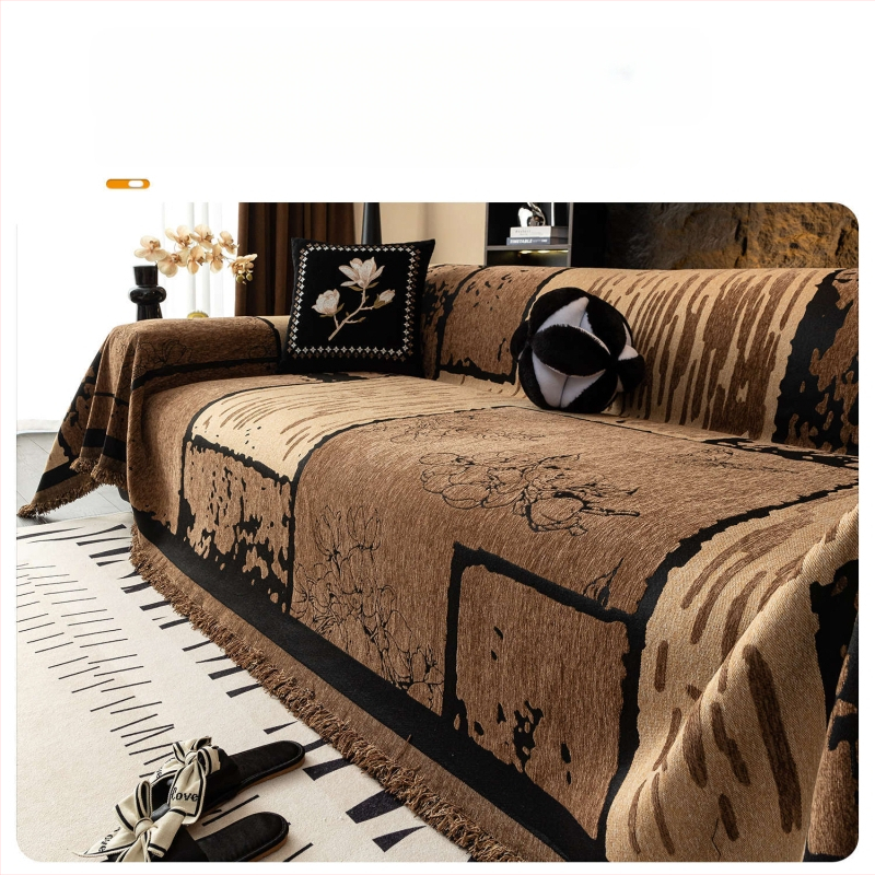 2025 нов плат за покривало за диван, универсален ретро античен диван, четири сезона, цялостно покривало за диван, одеяло за диван