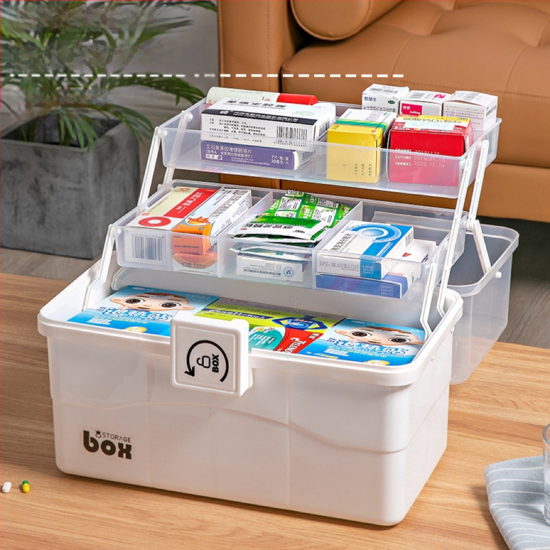 Medicinska kutija za pohranu, kutija za prvu pomoć, kutija za lijekove, kućanstvo velikog kapaciteta, višeslojna prijenosna kutija za pohranu lijekova za hitne slučajeve, kućanska kutija za lijekove