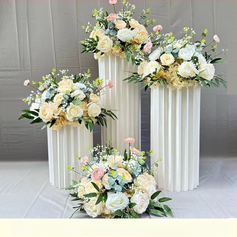 Automobilio pristatymo ceremonijos lango vestuvių dekoravimo stilius Dirbtinių gėlių dekoravimas Netikros gėlės 4s Parduotuvės pasveikinimas Kt prekės ženklo romėnų kolonų dekoravimas