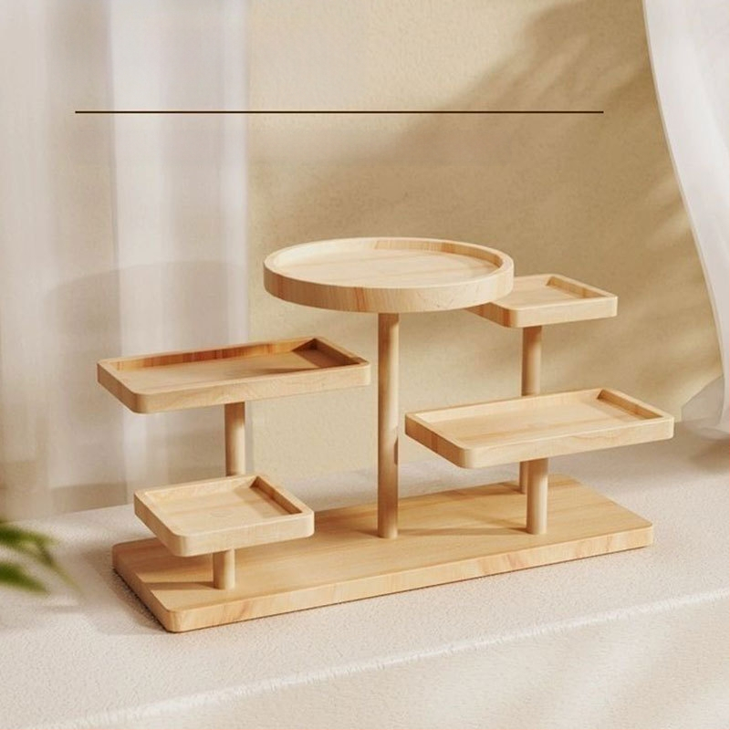 Wenplay Tray Display Rack Ladder масивна дървесина Creative Bižuteries Ornaments Display Rack Storage Snack Meat Storage Ins