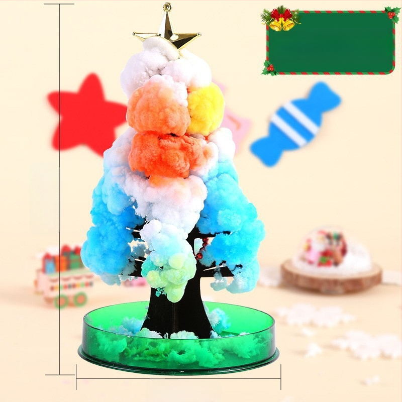 Tarpvalstybinis popierinių eglutės žydinčių vaikų „pasidaryk pats“ magiško augimo krištolinių eglutės žaislų, spalvotų Kalėdų eglučių gamintojų didmeninė prekyba tiekėjas