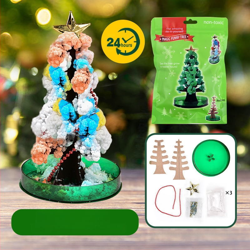 Tarpvalstybinis popierinių eglutės žydinčių vaikų „pasidaryk pats“ magiško augimo krištolinių eglutės žaislų, spalvotų Kalėdų eglučių gamintojų didmeninė prekyba tiekėjas