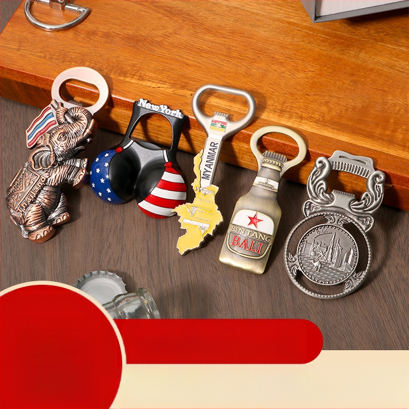 Raktáron határokon átnyúló Thaiföld Egyesült Államok Mianmar hűtőszekrény matrica sörnyitó cinkötvözet személyre szabott utazási emlékajándék sörnyitó