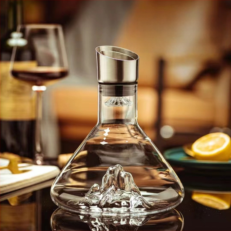 Veinikarahvin klaasist filtriga veinikarahvin Kodu loominguline jäämäe põhjaga juga kiire hulgimüük