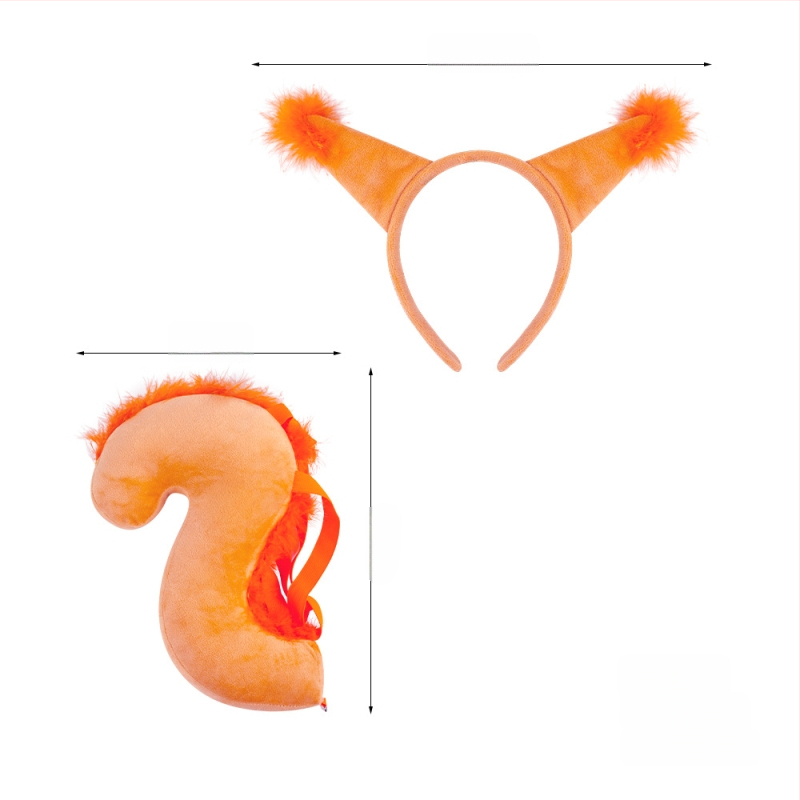 Naujas voverės galvos juostos kostiumas Helovinas Velykų gyvūnų galvos juosta Vaikams Animacinis mielas pliušinis kamuoliukas Galvos apdangalas