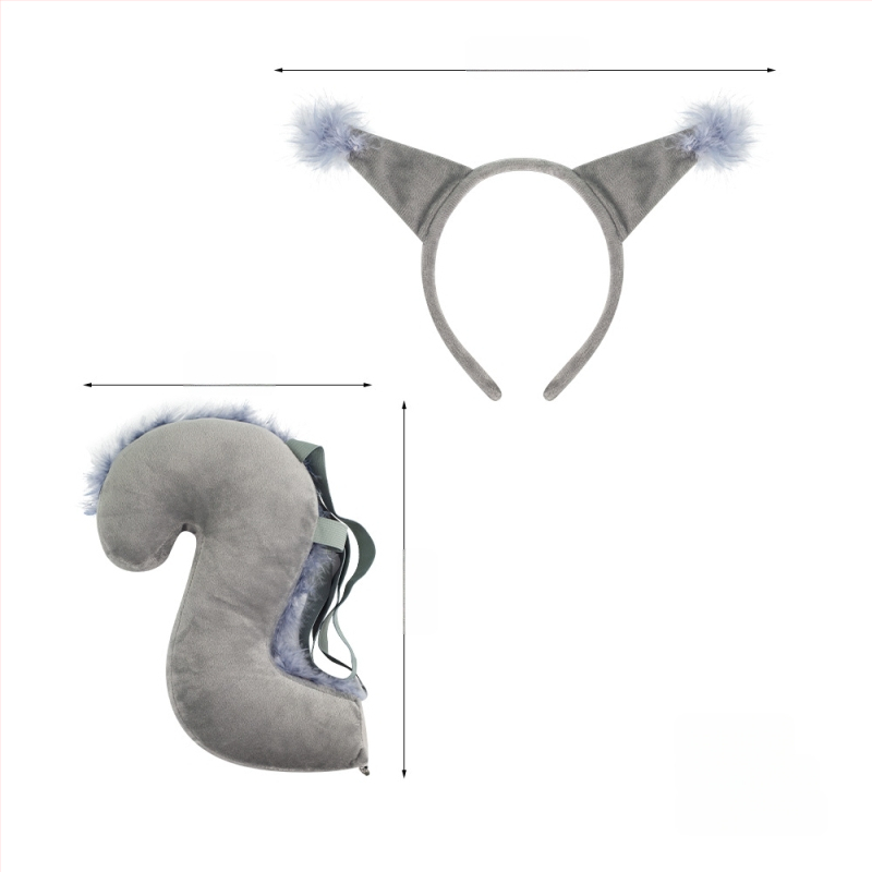 Naujas voverės galvos juostos kostiumas Helovinas Velykų gyvūnų galvos juosta Vaikams Animacinis mielas pliušinis kamuoliukas Galvos apdangalas