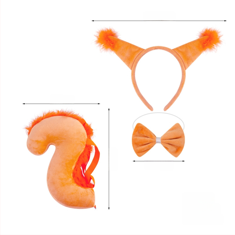 Naujas voverės galvos juostos kostiumas Helovinas Velykų gyvūnų galvos juosta Vaikams Animacinis mielas pliušinis kamuoliukas Galvos apdangalas