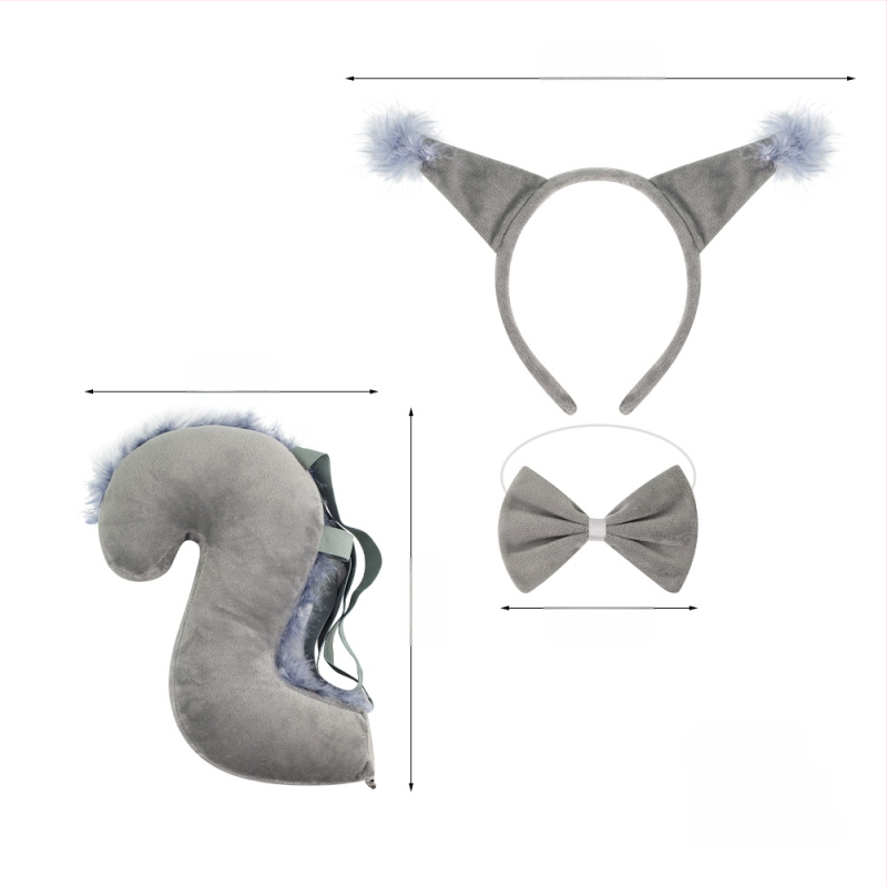 Naujas voverės galvos juostos kostiumas Helovinas Velykų gyvūnų galvos juosta Vaikams Animacinis mielas pliušinis kamuoliukas Galvos apdangalas