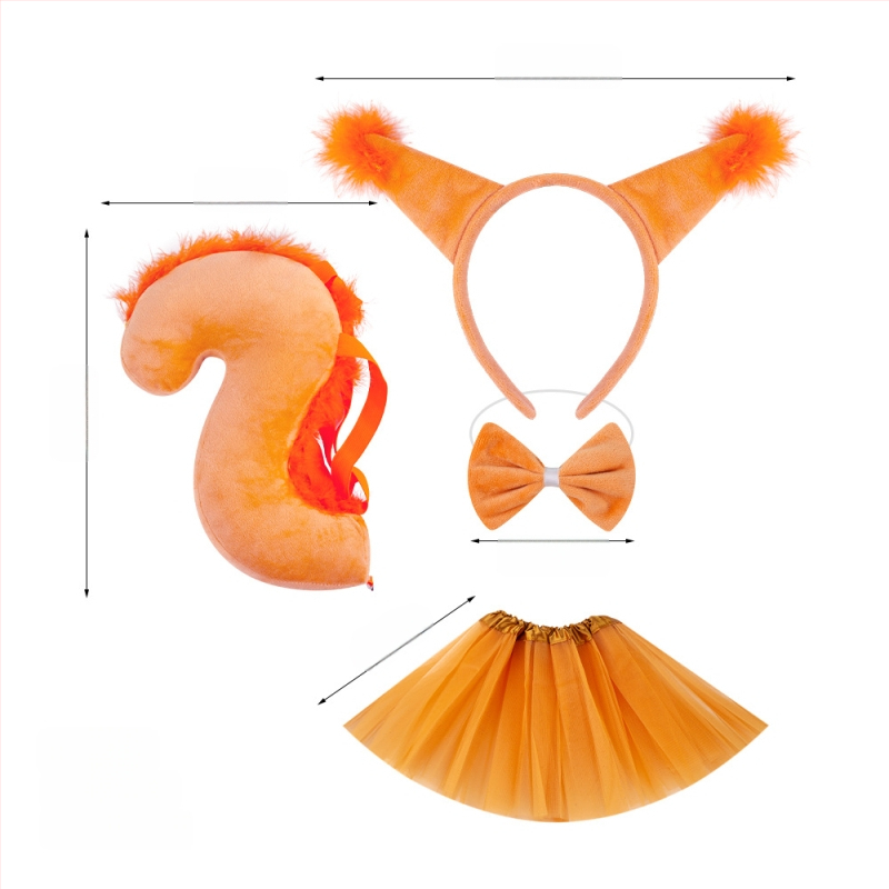 Naujas voverės galvos juostos kostiumas Helovinas Velykų gyvūnų galvos juosta Vaikams Animacinis mielas pliušinis kamuoliukas Galvos apdangalas