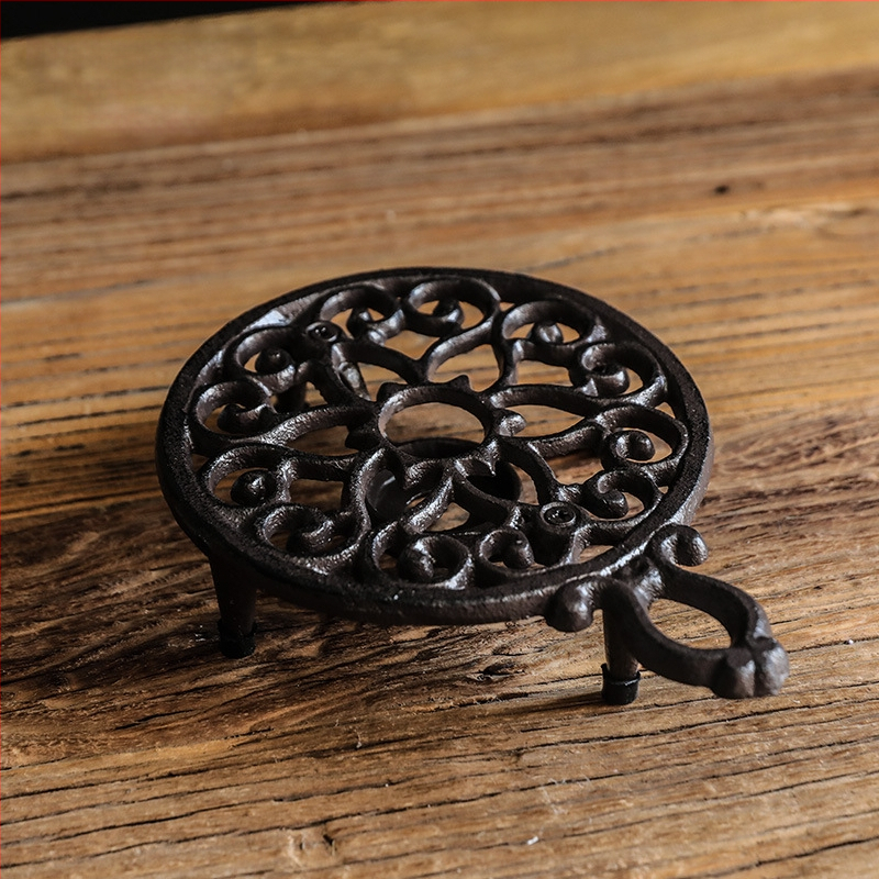 Европейски стил Ретро чугунен чайник Кафе Алкохолна печка Свещ Настолна лампа Хотелски аксесоари за дома Орнаменти Топлоизолационен държач