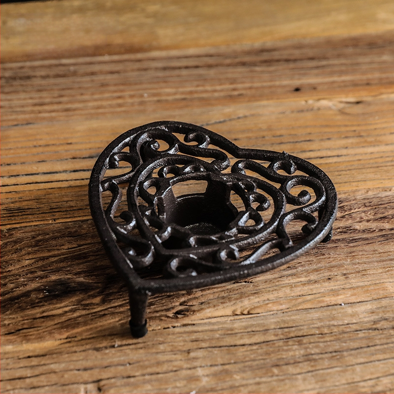 Европейски стил Ретро чугунен чайник Кафе Алкохолна печка Свещ Настолна лампа Хотелски аксесоари за дома Орнаменти Топлоизолационен държач