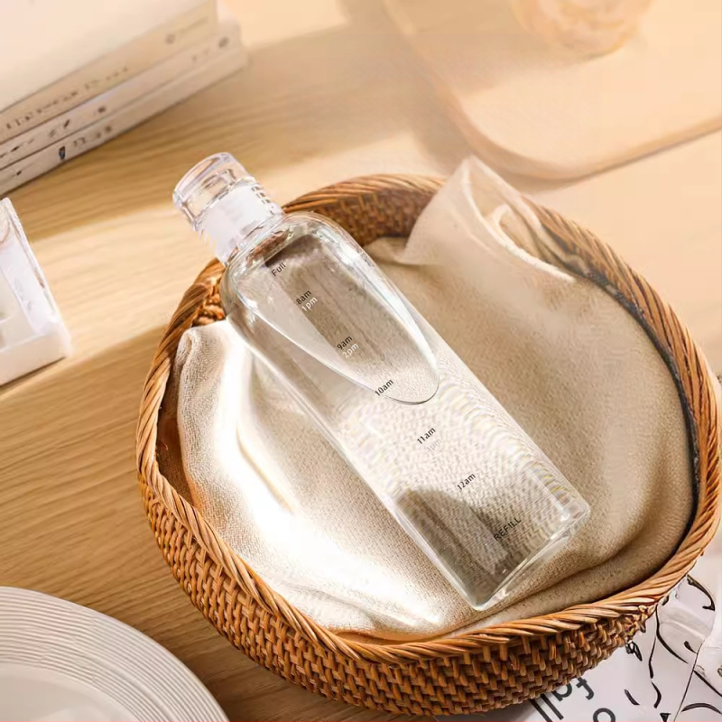 Aukštai temperatūrai atsparus paprastas vandens puodelis su svarstyklėmis, universalus arbatos ir gėrimo puodelis, buitinis moteriškas stiklinis puodelis, didelio borosilikatinio stiklo puodelis