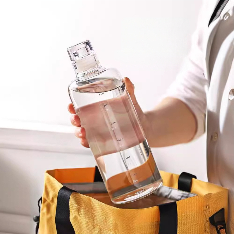 Aukštai temperatūrai atsparus paprastas vandens puodelis su svarstyklėmis, universalus arbatos ir gėrimo puodelis, buitinis moteriškas stiklinis puodelis, didelio borosilikatinio stiklo puodelis