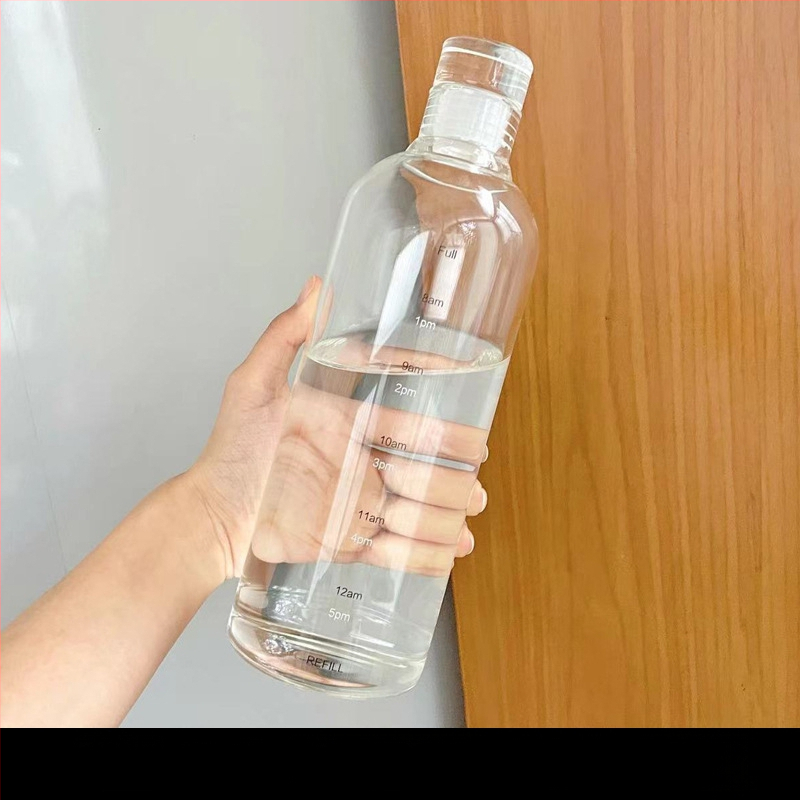 Aukštai temperatūrai atsparus paprastas vandens puodelis su svarstyklėmis, universalus arbatos ir gėrimo puodelis, buitinis moteriškas stiklinis puodelis, didelio borosilikatinio stiklo puodelis