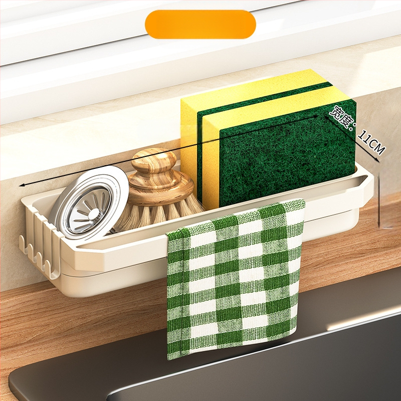 Стойка за кухненска мивка, стенен шкаф, многофункционална гъба за мивка, пластмасова, за съхранение на кран