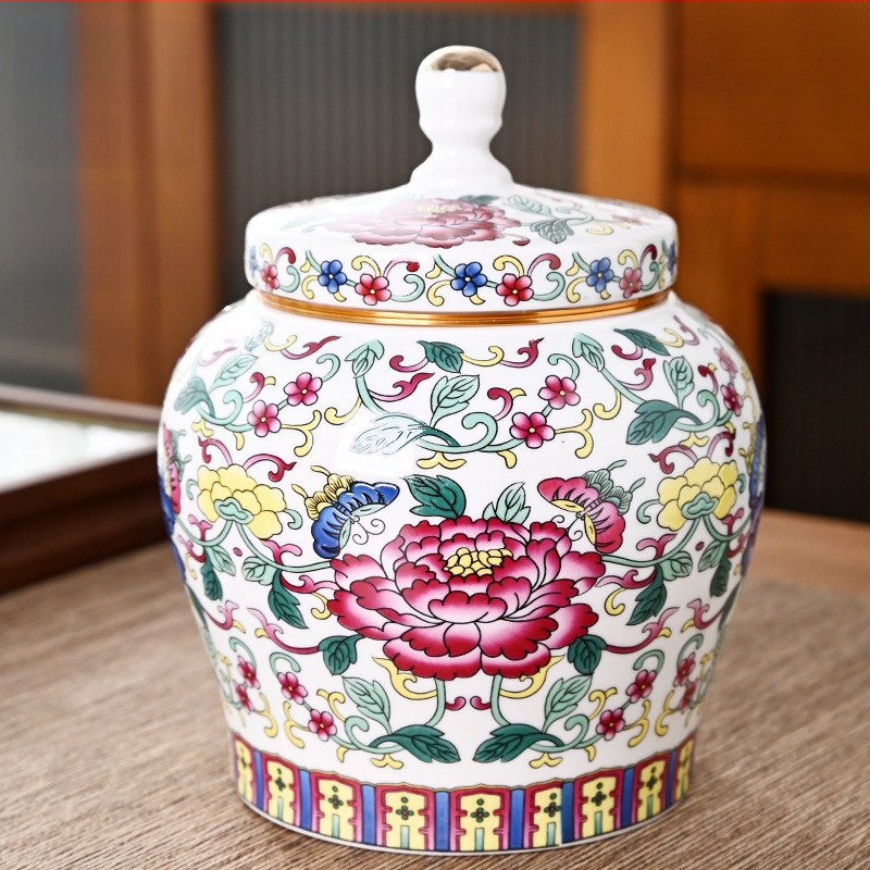 Kerámia teáskanna, lezárt üveg, tárolóedény, kék és fehér porcelán, háztartási zöld, fekete tea, pu'er longjing teáskanna, fém csavaros kupak