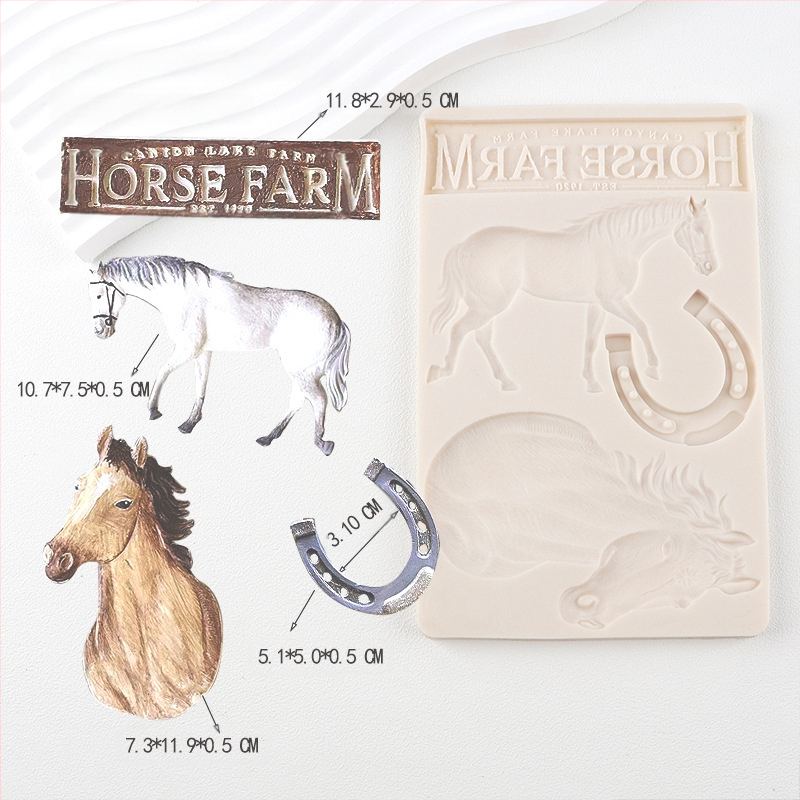 Zirgu kara zirgu folijas silikona veidne zirgu seglu šokolādes kūkas veidne īpaši viegls māla cepšanas piederums