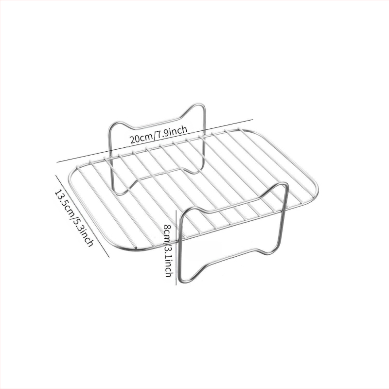 Piiriülene kuummüük 201 roostevabast terasest õhufritüüri grill majapidamises kasutatava topeltpoti lisatarvikud 4-tihvtilise ristkülikukujulise grilliga