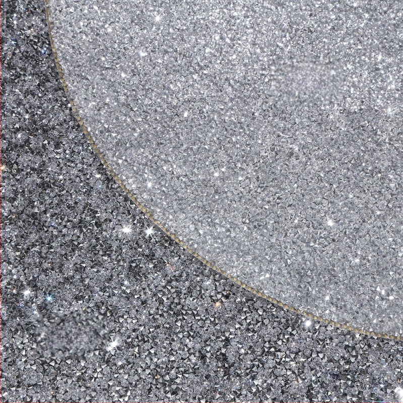 Új 35,5 cm-es strassz alátét ezüst kristály strassz alátét kerek csillogó strassz alátét gyári nagykereskedelem