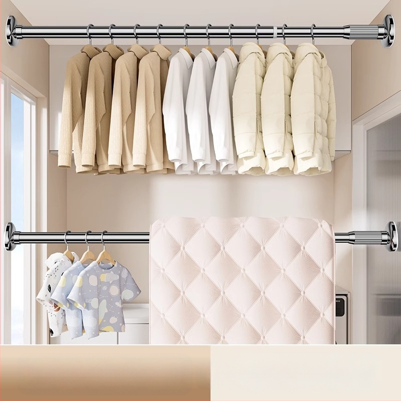 Mulgustamata teleskoopvardaga riidekuivatusvarras Naelteta riidepuu Roostevabast terasest kardinapuu riputusvarras Uksekardin Garderoobi tugivarras Dušikardina varras