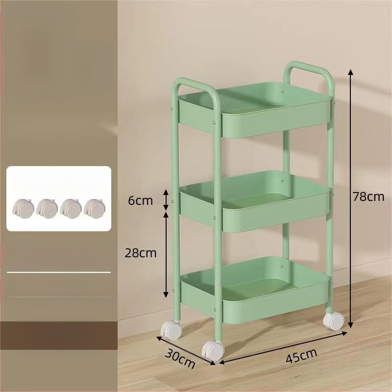 Стойка за съхранение на колички Кухня Баня Баня Спалня Закуски Бебе Хол Мобилен подов многослоен стелаж за съхранение
