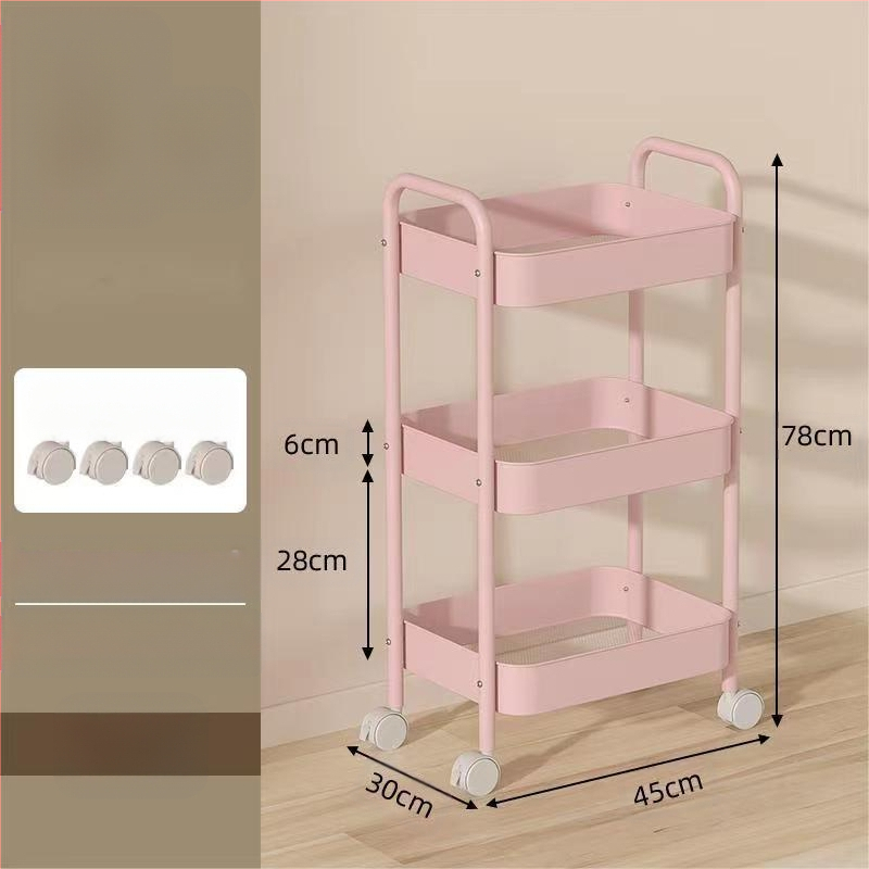 Стойка за съхранение на колички Кухня Баня Баня Спалня Закуски Бебе Хол Мобилен подов многослоен стелаж за съхранение