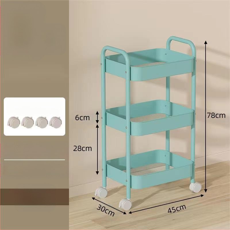 Стойка за съхранение на колички Кухня Баня Баня Спалня Закуски Бебе Хол Мобилен подов многослоен стелаж за съхранение