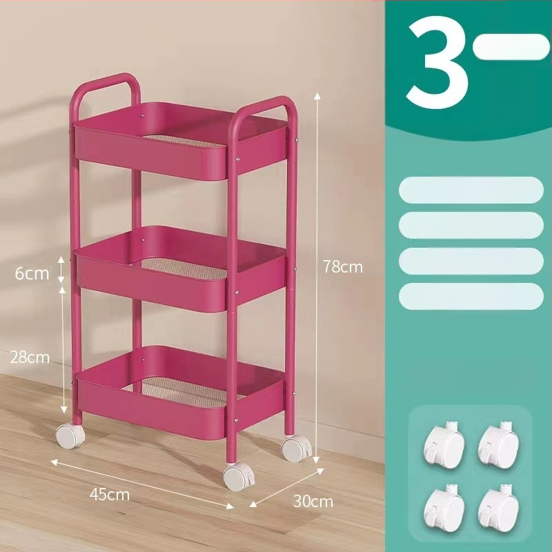 Стойка за съхранение на колички Кухня Баня Баня Спалня Закуски Бебе Хол Мобилен подов многослоен стелаж за съхранение