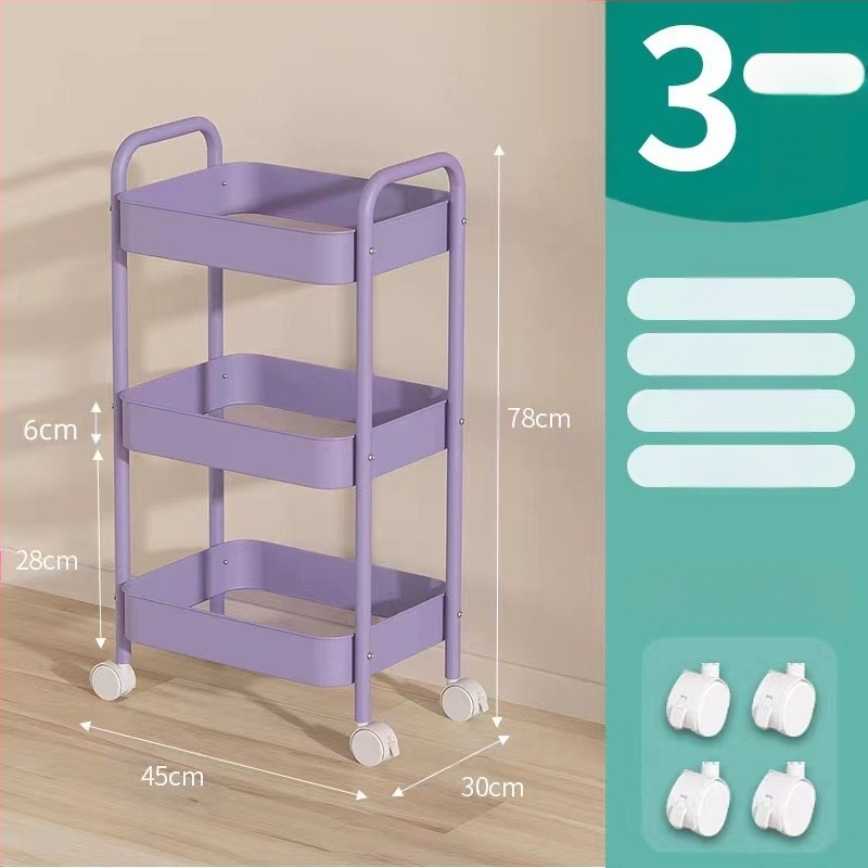 Стойка за съхранение на колички Кухня Баня Баня Спалня Закуски Бебе Хол Мобилен подов многослоен стелаж за съхранение