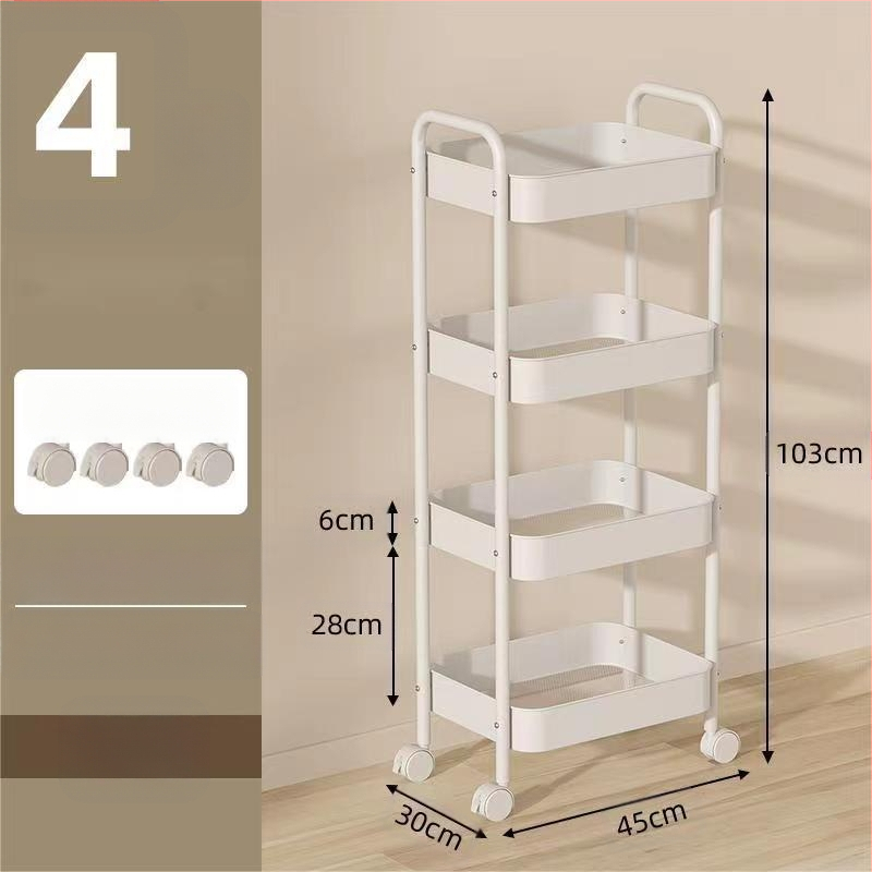 Стойка за съхранение на колички Кухня Баня Баня Спалня Закуски Бебе Хол Мобилен подов многослоен стелаж за съхранение