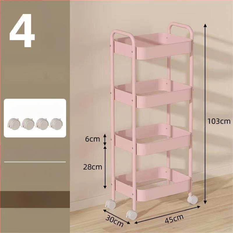 Стойка за съхранение на колички Кухня Баня Баня Спалня Закуски Бебе Хол Мобилен подов многослоен стелаж за съхранение
