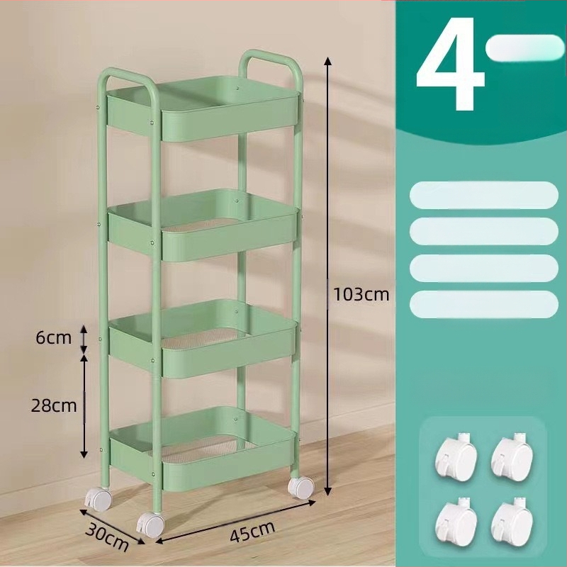 Стойка за съхранение на колички Кухня Баня Баня Спалня Закуски Бебе Хол Мобилен подов многослоен стелаж за съхранение