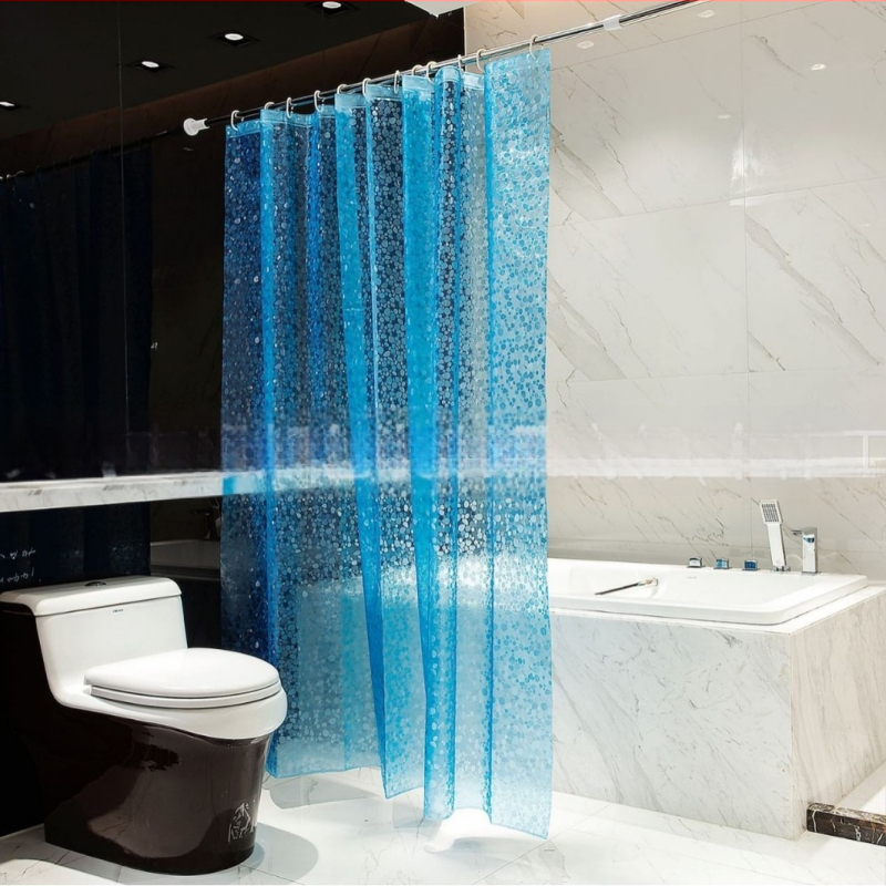 Piiriülene platvormiga vannitoa kardin EVA veekindel kivikestega dušikardin voodriga kardin laos Hulgimüük Veekindel paksendatud rippkardin