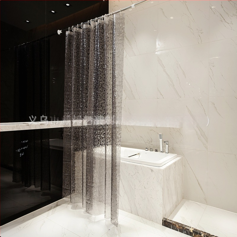 Piiriülene platvormiga vannitoa kardin EVA veekindel kivikestega dušikardin voodriga kardin laos Hulgimüük Veekindel paksendatud rippkardin